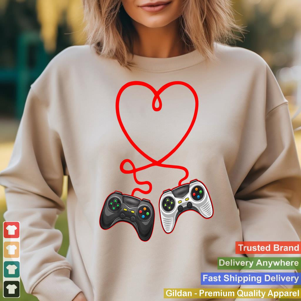 Video Gamer Valentines Day T-Shirt With Controllers Heart