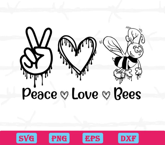 Peace Love Bee Svg Cut File