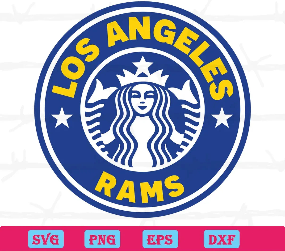 Los Angeles Rams Starbucks Logo, Svg Png Dxf Eps Designs Download