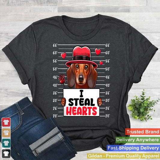 I Steal Cute Hearts Valentine's Day Dachshund Owner Family Tank Top