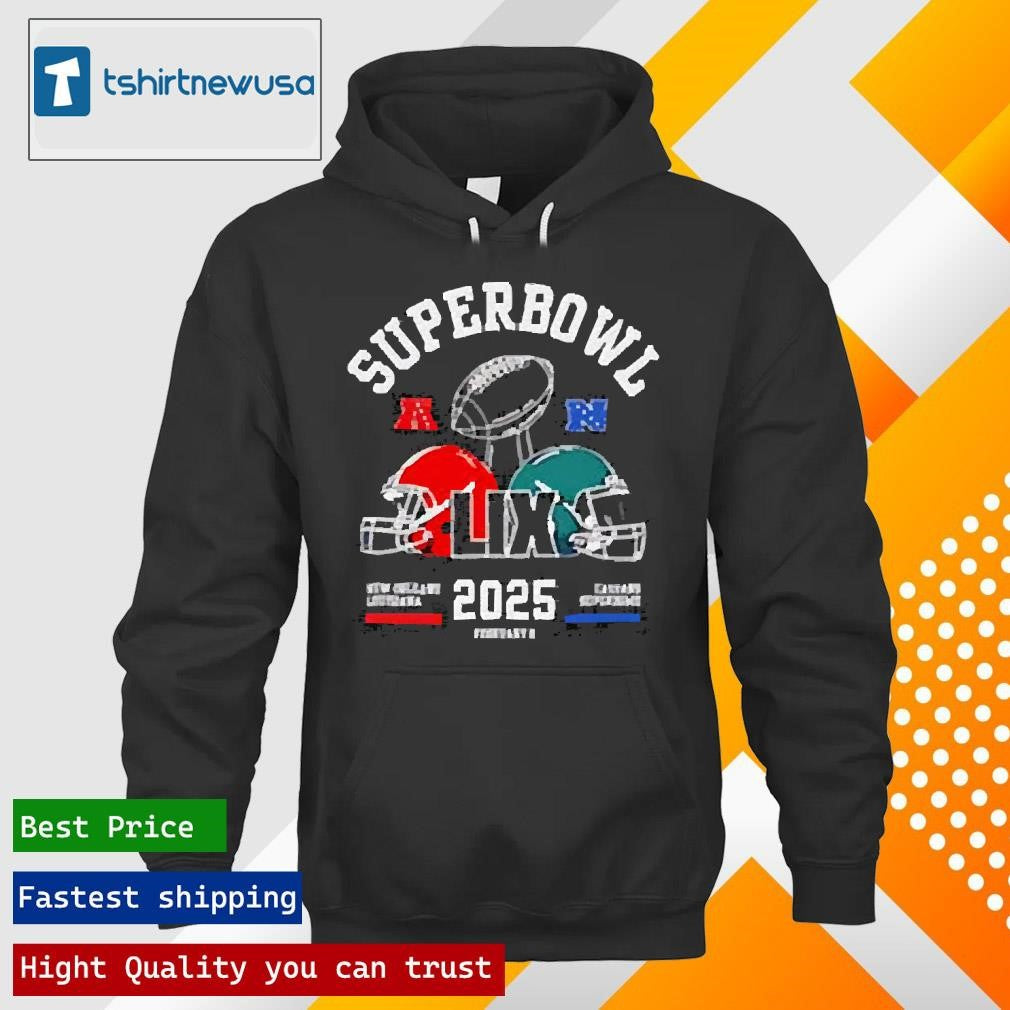 Original Super Bowl Lix Shirt Philadelphia Eagles Vs Kansas City Chiefs Superbowl Championship 2025 T-shirt and Long Sleeved