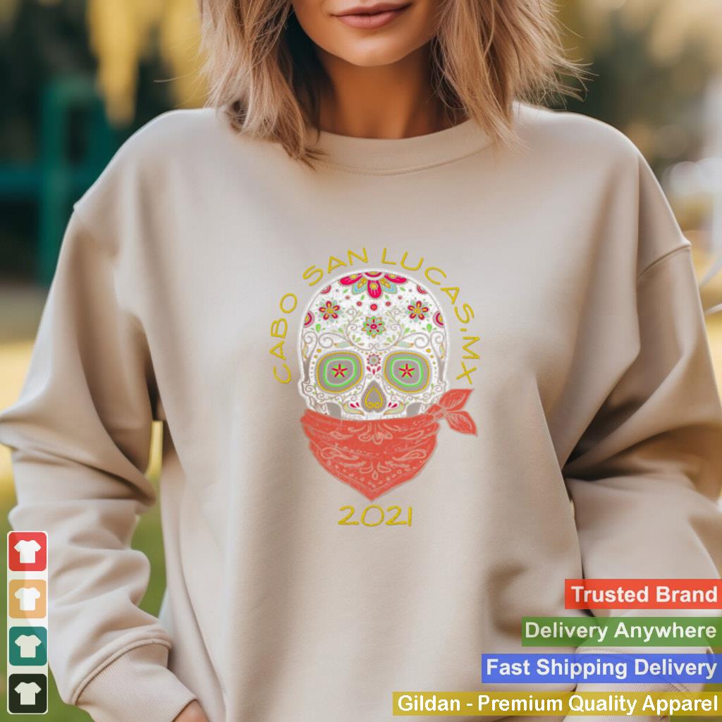 2021 Cabo San Lucas Mexico MX Skull Souvenir Bandanna shirt