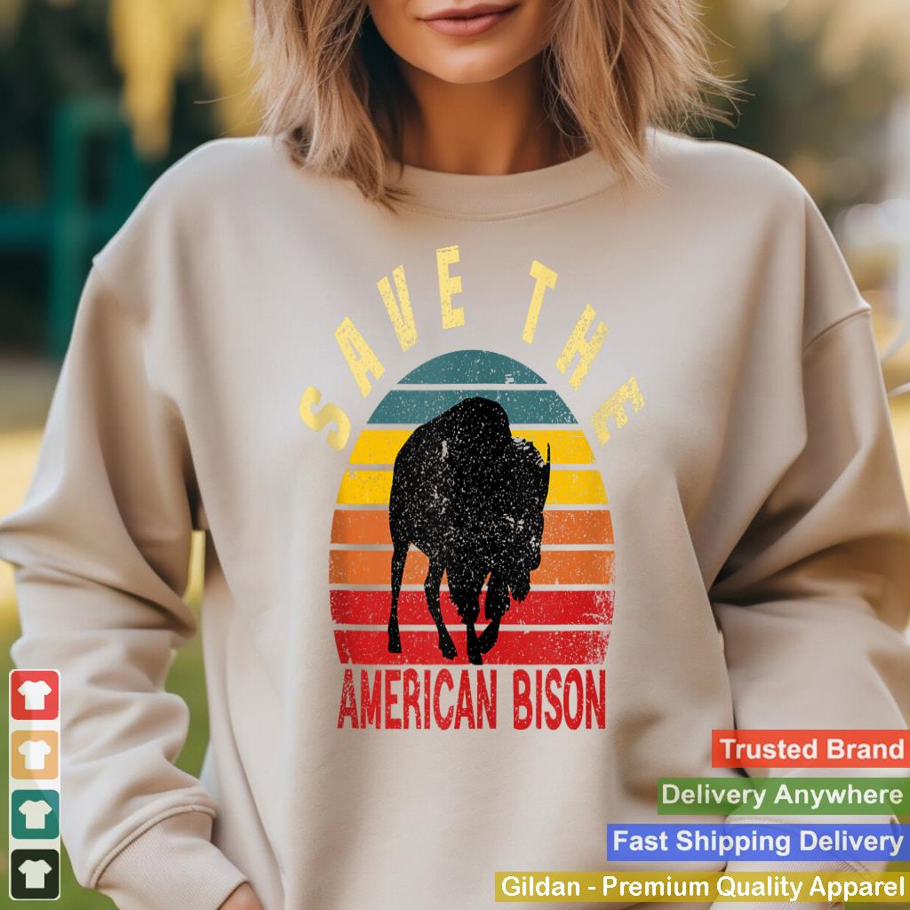 Save The American Bison Vintage Buffalo Silhouette Tank Top