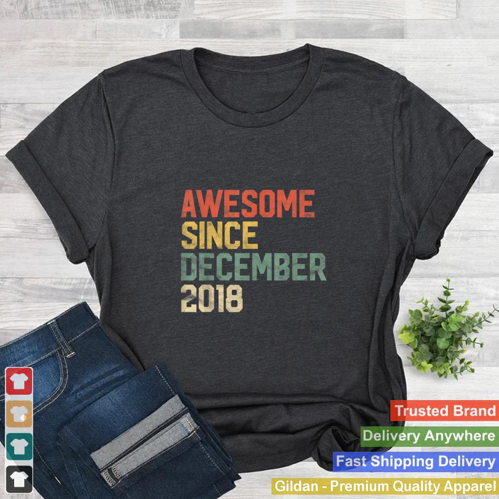 Awesome Since December 2018 3rd Birthday Gift 3 Year Old T Shirt