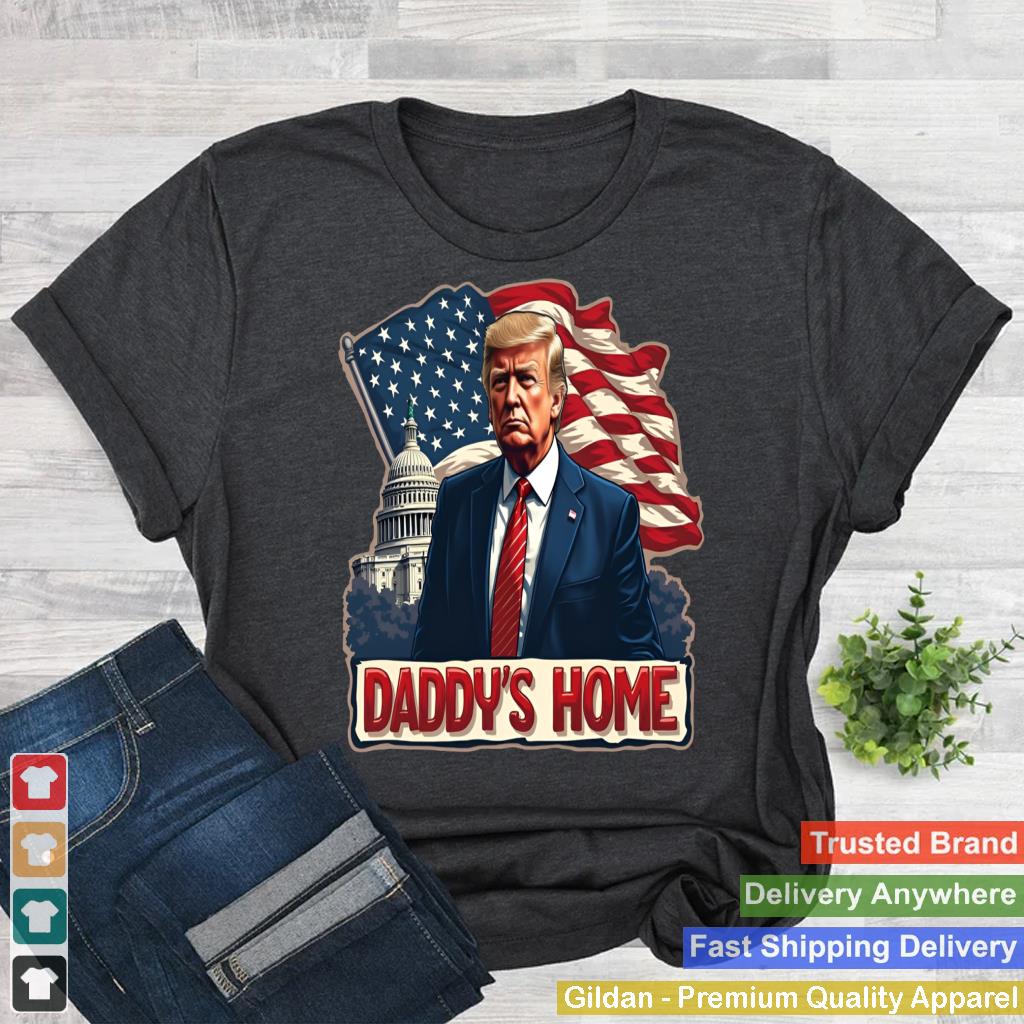 Trump Daddys Home White House USA American Flag Vintage_3