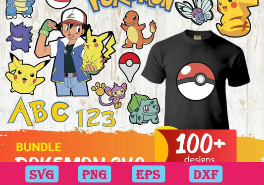 100+ Pokemon Anime Cartoon Svg Bundle