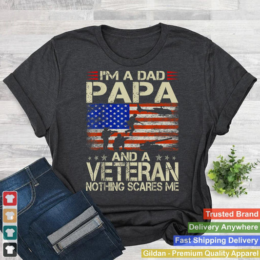 I'm A Dad Papa And Veteran Funny Retro Dad Papa Grandpa