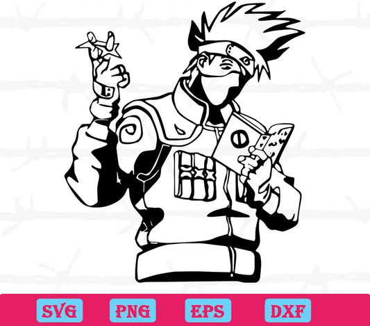 Kakashi Reading Book Svg, Naruto Svg