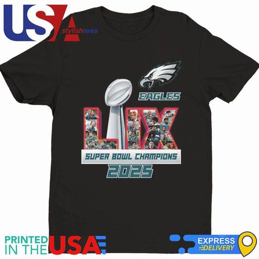 Philadelphia Eagles Super Bowl LIX Champions 2025 Logo Signatures Shirt