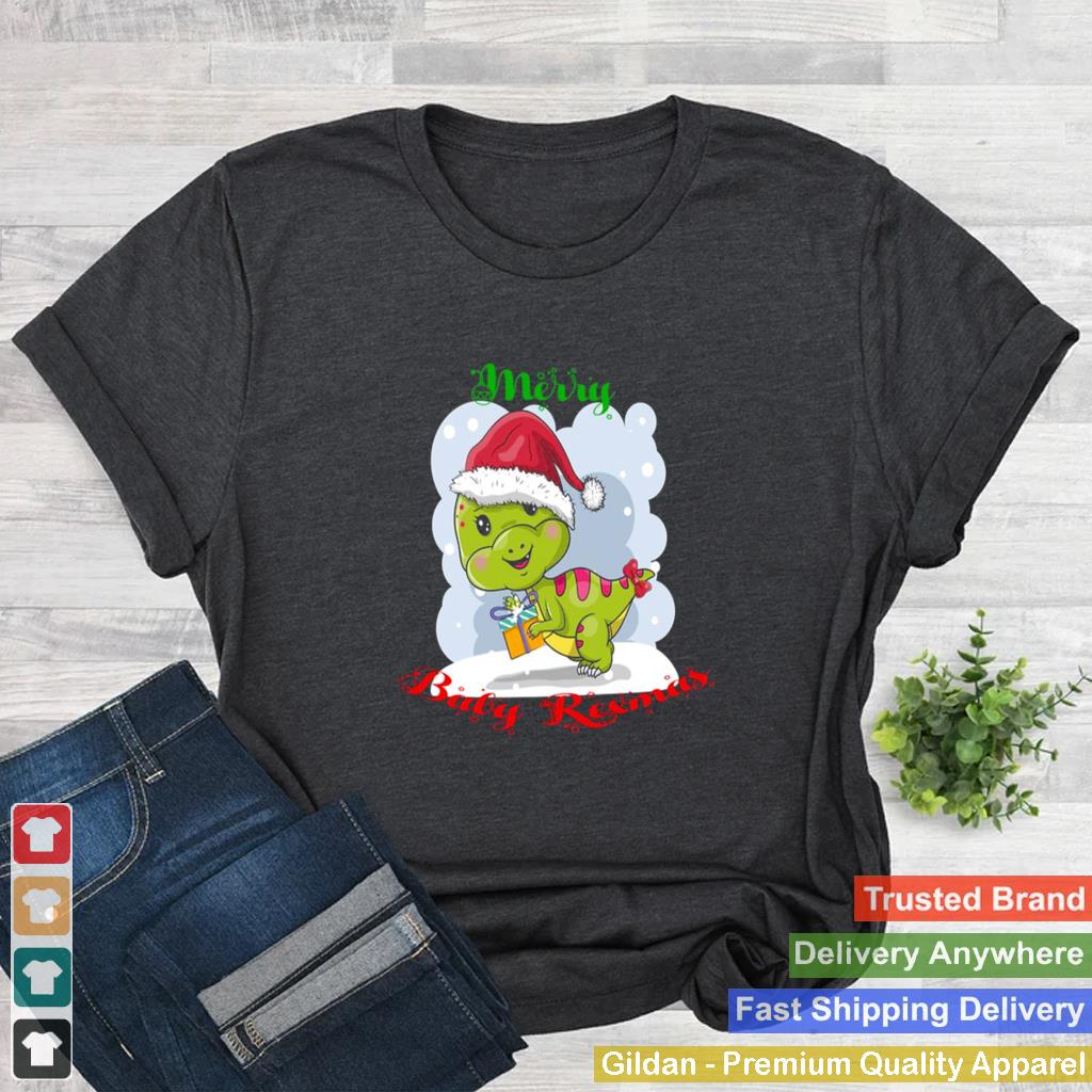 Baby-T-Rex-Funny-Dinosaur-Cartoon-Santa-Saurus-shirt