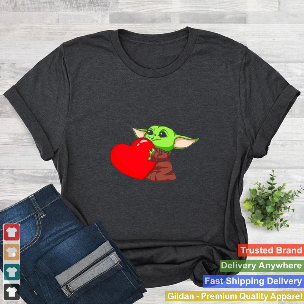 Baby Yoda Cute Hug Heart Happy Valentine 2021 shirt