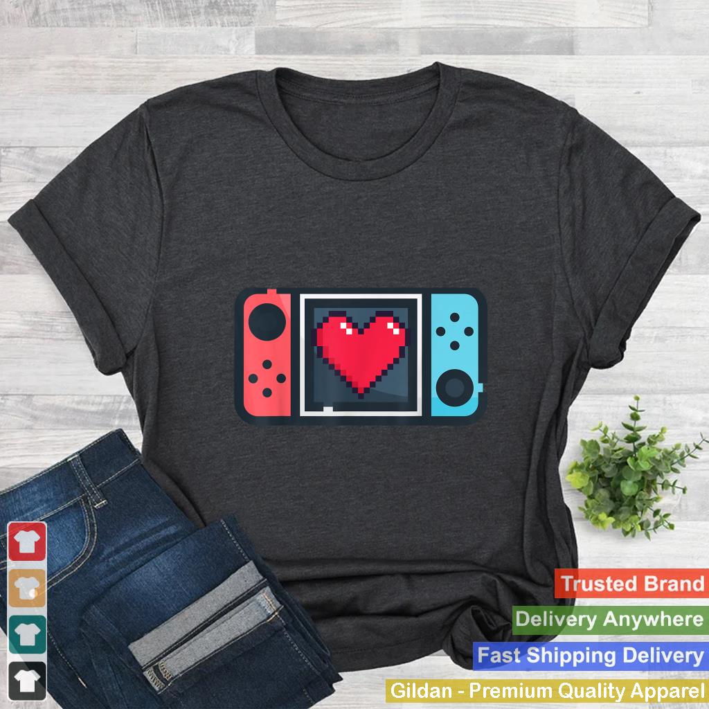 Cute Pixel Heart Gamer Valentine's Day T for Men Women