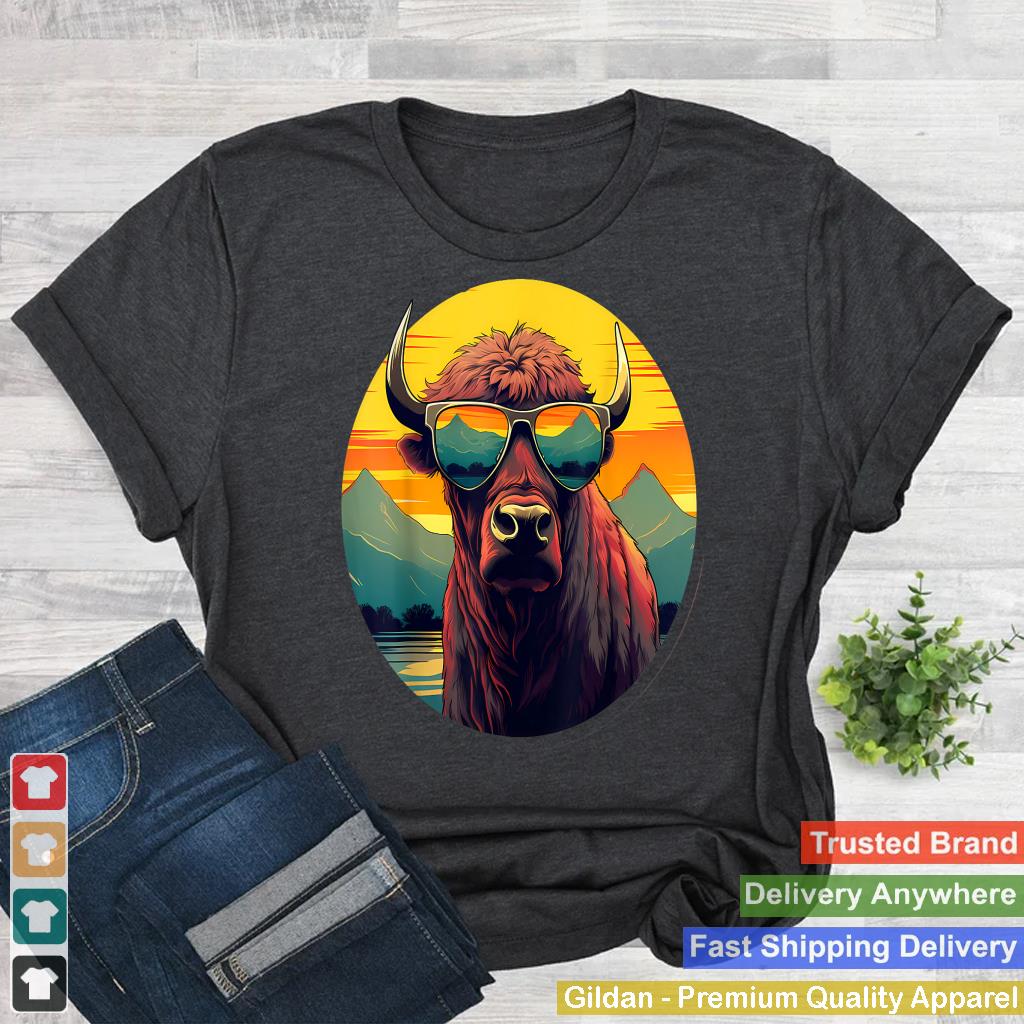 Buffalo Sunglasses Colorful Portrait Animal Art Safari Bison