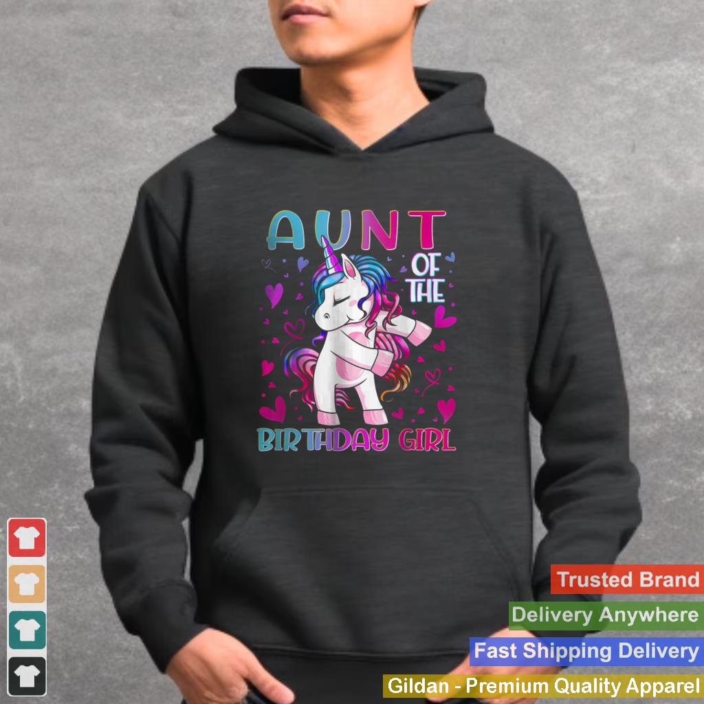 Aunt of the Birthday Girl Dabbing Unicorn Aunt T Shirt