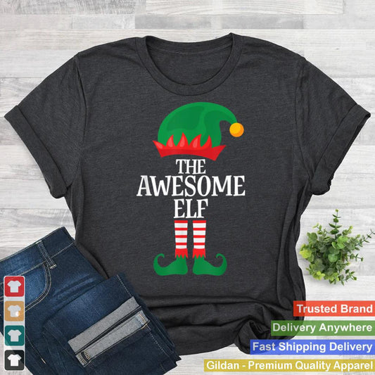 Awesome Elf Matching Family Group Christmas Party Pajama T Shirt