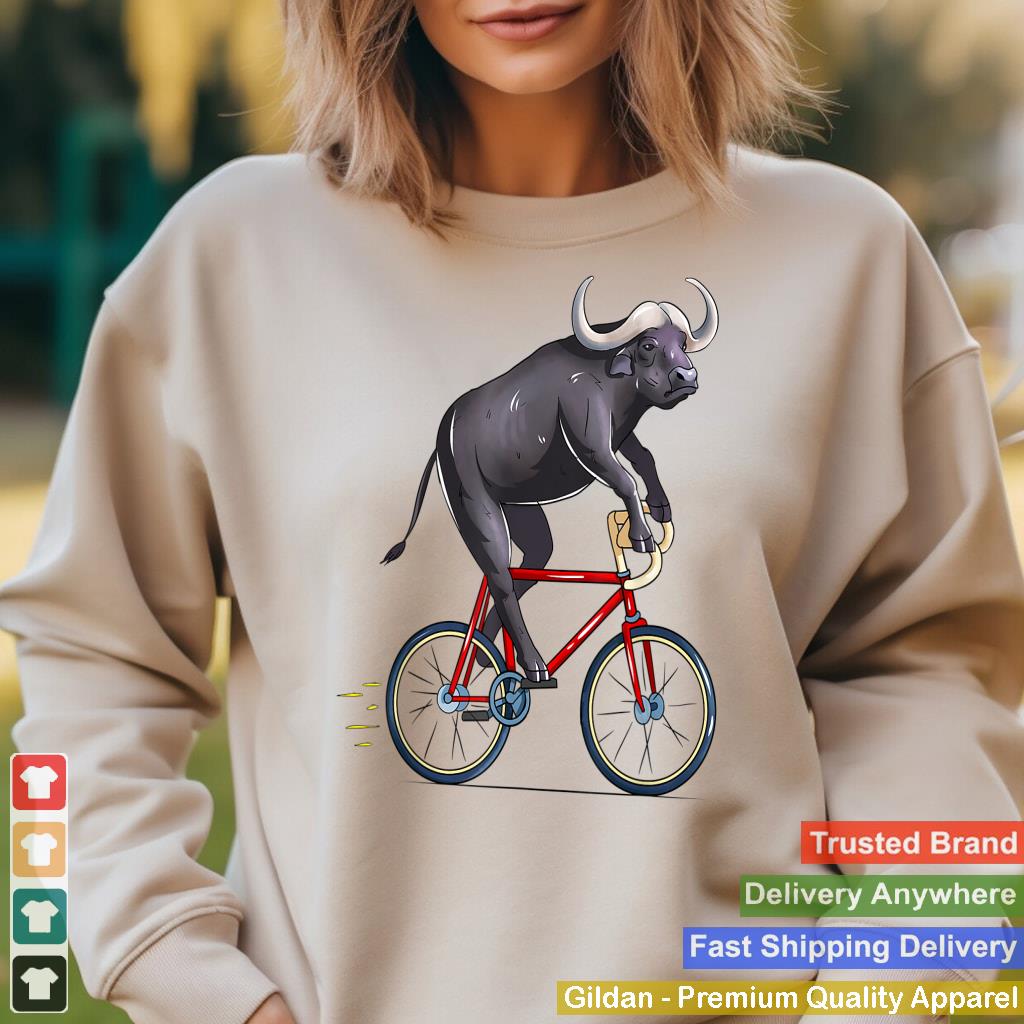 Buffalo Riding Bicycle Cute Biker Cyclist