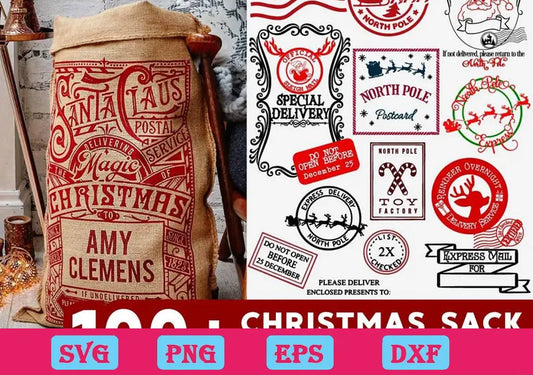 100+ Christmas Sack Bundle Svg