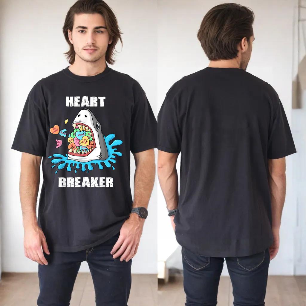 Valentines Day Shark Heart Breaker Funny Boys Kids