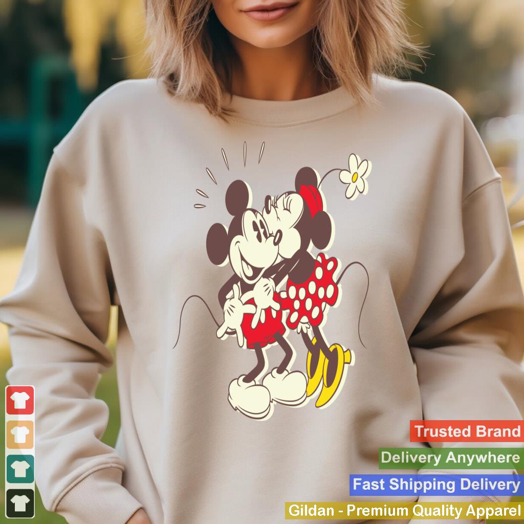 Disney Vintage Mickey and Minnie Mouse Kiss Sweatshirt