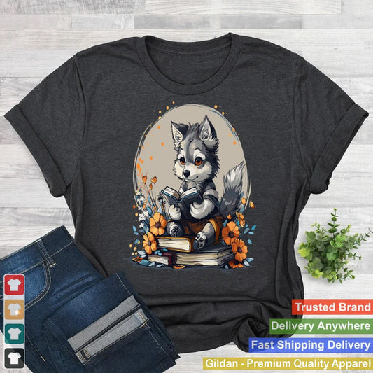 Wolf Reading Book Librarian Library Wolves