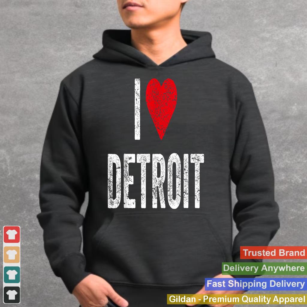 Distressed I Love Detroit 313 Motor City Detroit