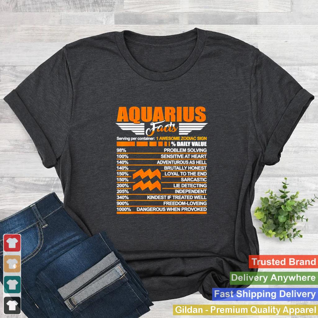 Aquarius Facts Zodiac January February Birthday shirt