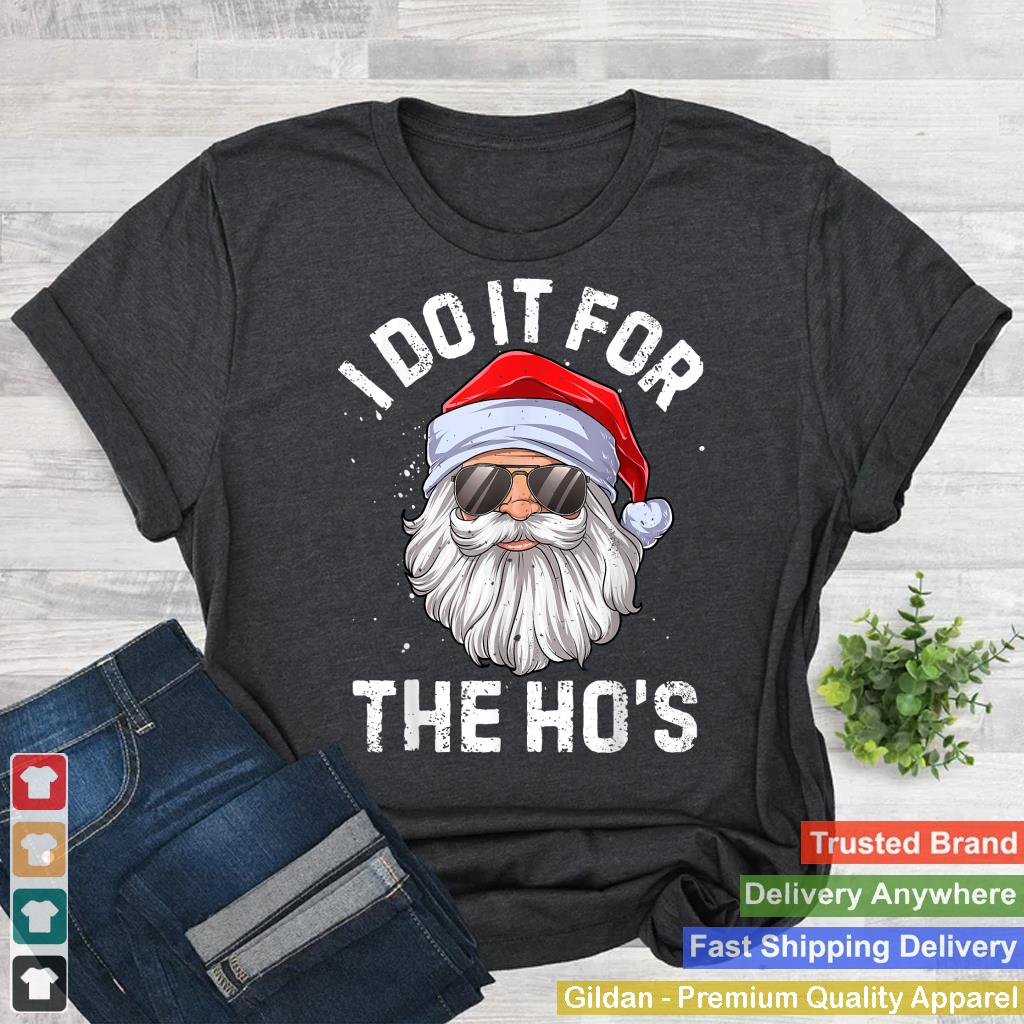 I Do It For The Ho's Funny Inappropriate Christmas Men Short Sleeve Santa