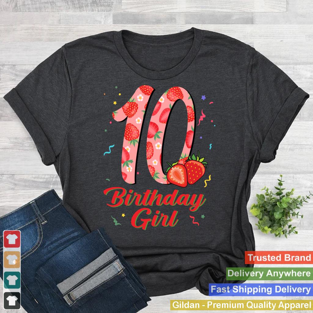 10th Strawberry Themed Fruit Birthday Girl Party 10 Year Old