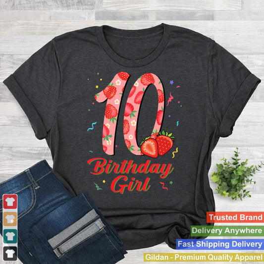 10th Strawberry Themed Fruit Birthday Girl Party 10 Year Old