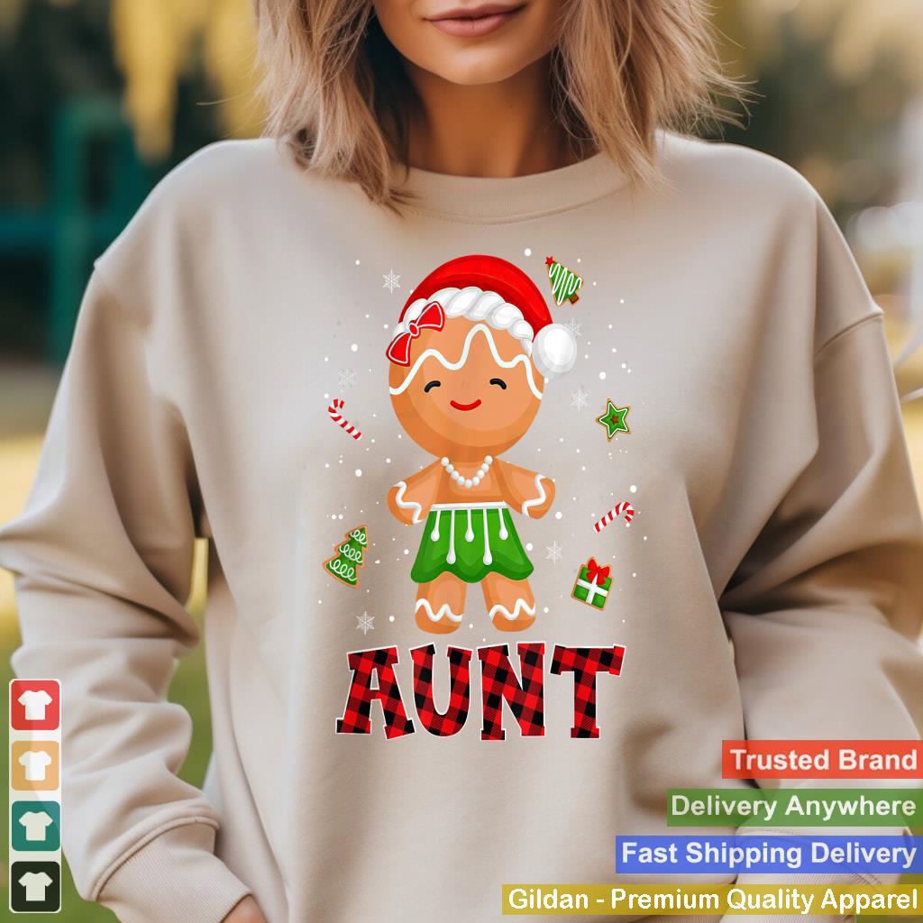 Gingerbread Aunt Buffalo Plaid Christmas Shirt Mother Mama