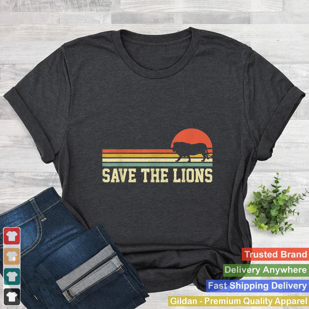 Vintage Save The Lions T Shirt Gift Lions Lovers