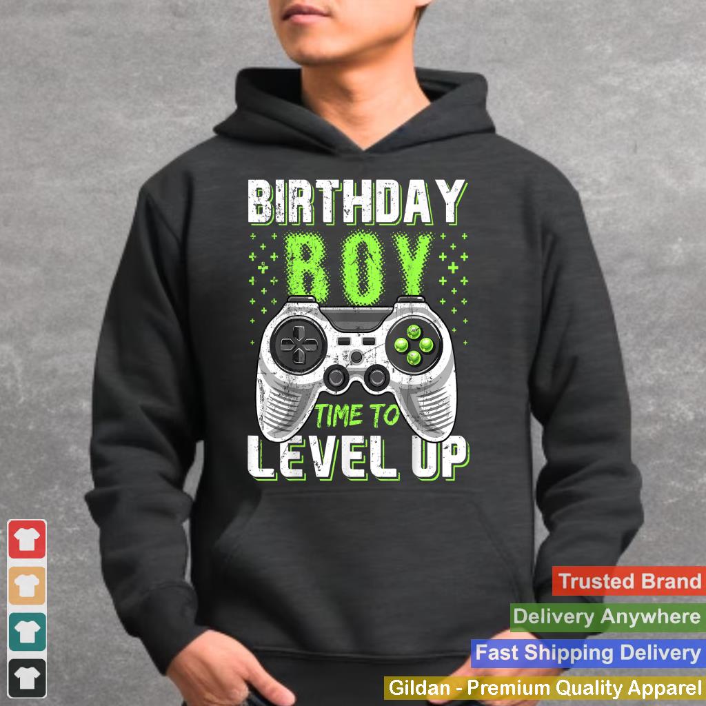 Level Up Birthday Boy Video Game T-Shirt - Classic Fit, Black, Kids Party Gift