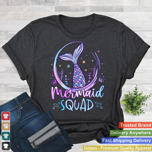 Mermaid Birthday Squad Party Girls Women Mermaid