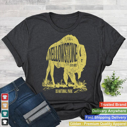 Yellowstone National Park T shirt US Bison Buffalo Vintage_2