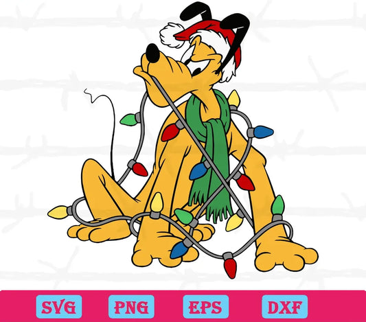 Funny Pluto Disney Christmas Lights, Svg Png Dxf Eps Cricut Files