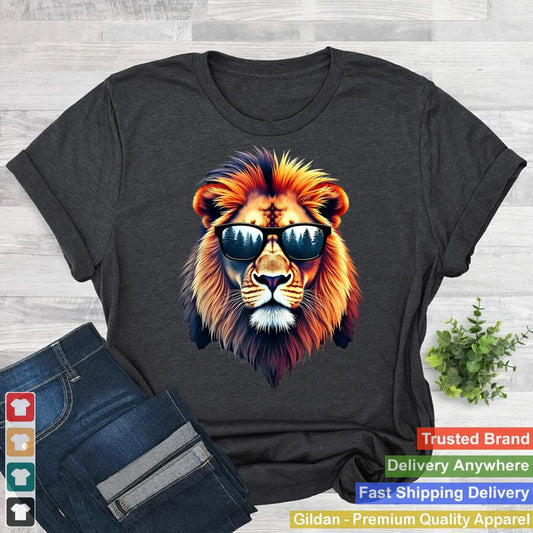 Funny Colorful Lion in Sunglasses Men Women Lions