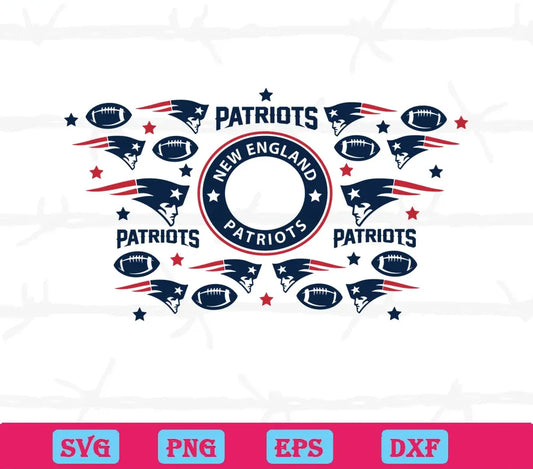 New England Patriots Starbucks Wrap, Svg Png Dxf Eps Digital Files