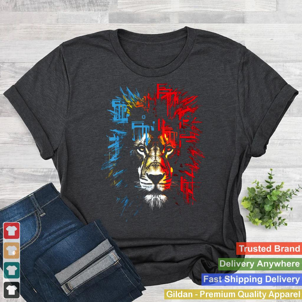 Lion Drawing Abstract Animal Lover Graphic Lion