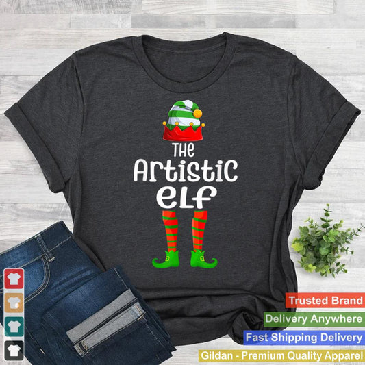 Artistic Elf Matching Family Group Christmas Party Pajama T Shirt