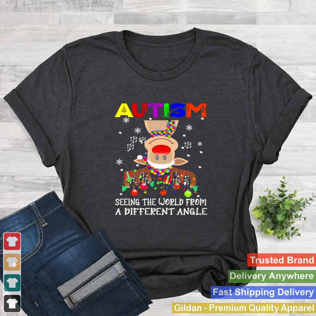 Autism Seeing The World From A Different Angle Pig Christmas Sweater Shirt