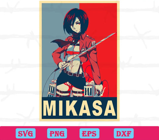 Mikasa Ackerman Attack On Titan, SVG PNG DXF EPS