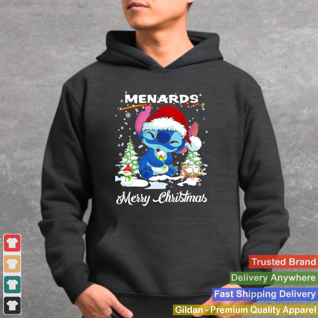 Baby Stitch Hug Snowman Menards Merry Christmas Shirt