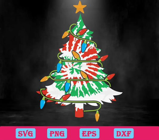 Christmas Tree Tie Dye Light, Svg Files