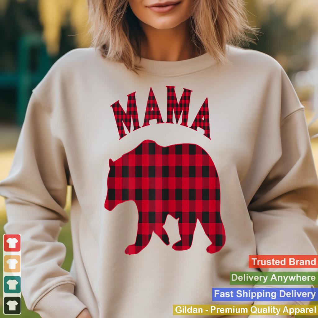 Womens Mama Bear Red Plaid Christmas Buffalo Pajama Gift