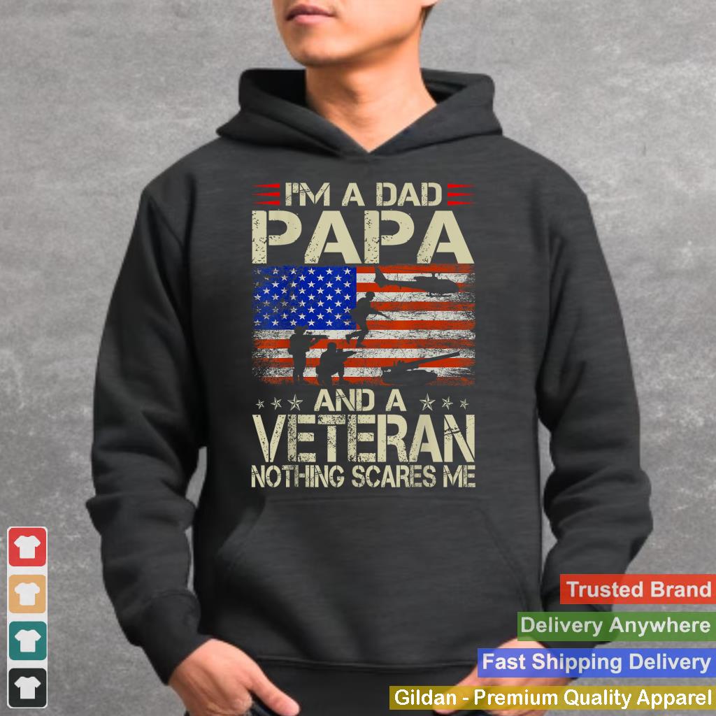 I'm A Dad Papa And Veteran Funny Retro Dad Papa Grandpa