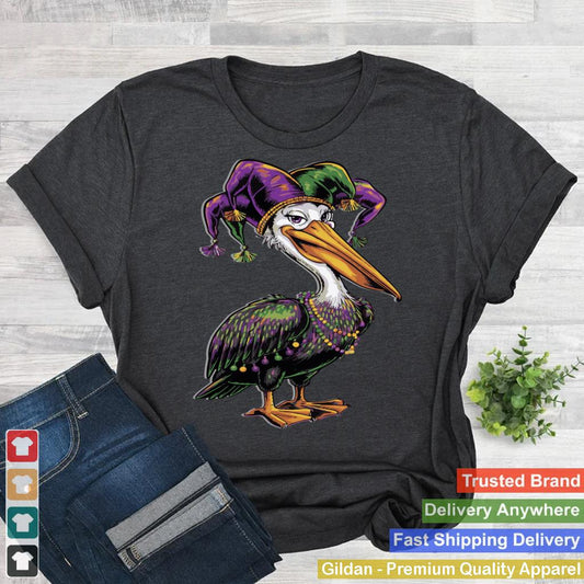 Mardi Gras Pelican Louisiana Parade Animal Lover Mens Womens_2