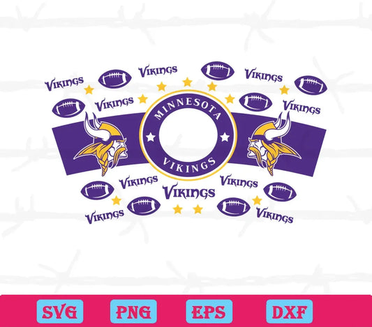 Minnesota Vikings Starbucks Wrap, Svg Png Dxf Eps Cricut Files