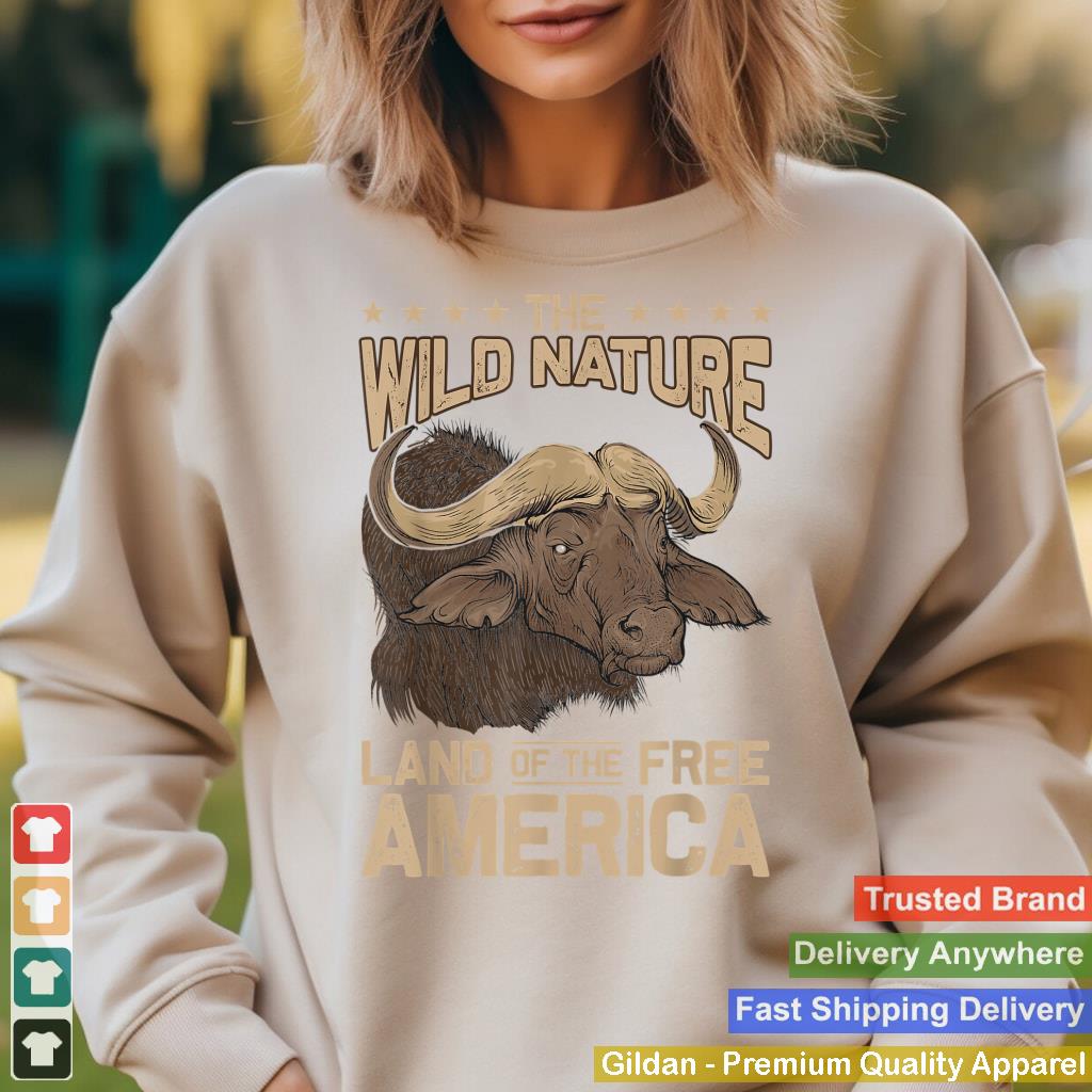 USA Flag American Nature Lover Animal Buffalo