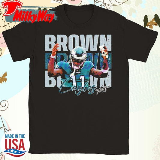 Official Eagles A J Brown 11 Football Players Super Bowl 2025 Shirt