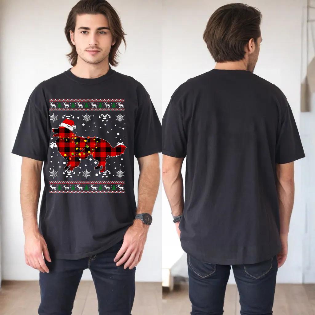 Christmas Shirt Golden Retriever Lover Gift Buffalo Plaid_2